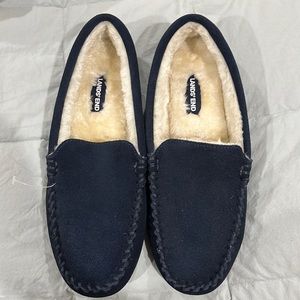 Lands end suede moccasin! Navy blue womens size 7s